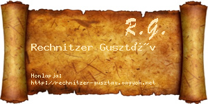Rechnitzer Gusztáv névjegykártya